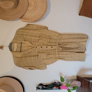 Short patterned yellow romper with waist cinch t in size XS by Jens Pirate Booty